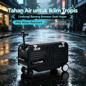 TUTTOO Koper Skuter Listrik TO02 20 Inci, Warna Hitam dan Perak