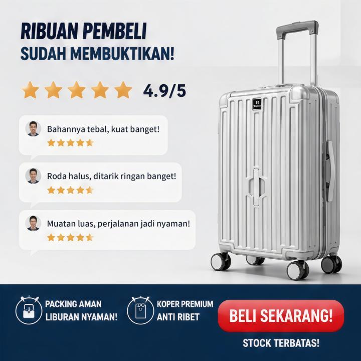 TUTTOO Koper PP01 20/25/30 Inci PC+PU Ringan dan Berkapasitas Besar