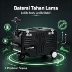 TUTTOO Koper Skuter Listrik TO02 20 Inci, Warna Hitam dan Perak