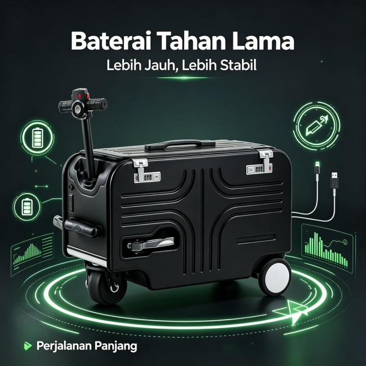 TUTTOO Koper Skuter Listrik TO02 20 Inci, Warna Hitam dan Perak