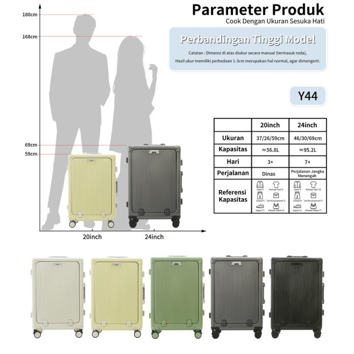 TUTTOO Koper Y44 20/24 Inci dengan Slot Laptop dan Cup Holder